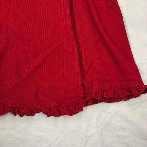 Hanna Andersson Girls Red Sleeveless Corduroy Wrap Dress Size 130/8 Vtg Cotton - Picture 3 of 8